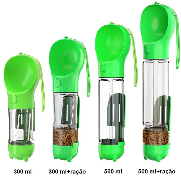PetWater 4 em 1: Garrafa Portátil para Pets com Comedouro, Bebedouro e Armazenamento – Pratique o Amor em Cada Passeio!
